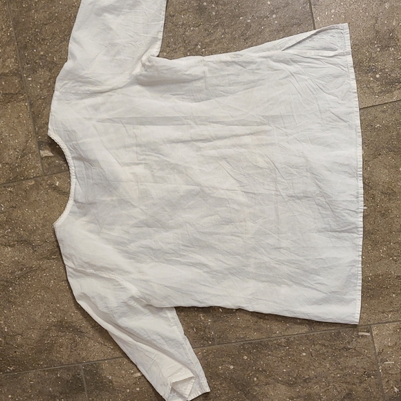Papillon vintage white cotton boho top, M - Picture 8 of 9